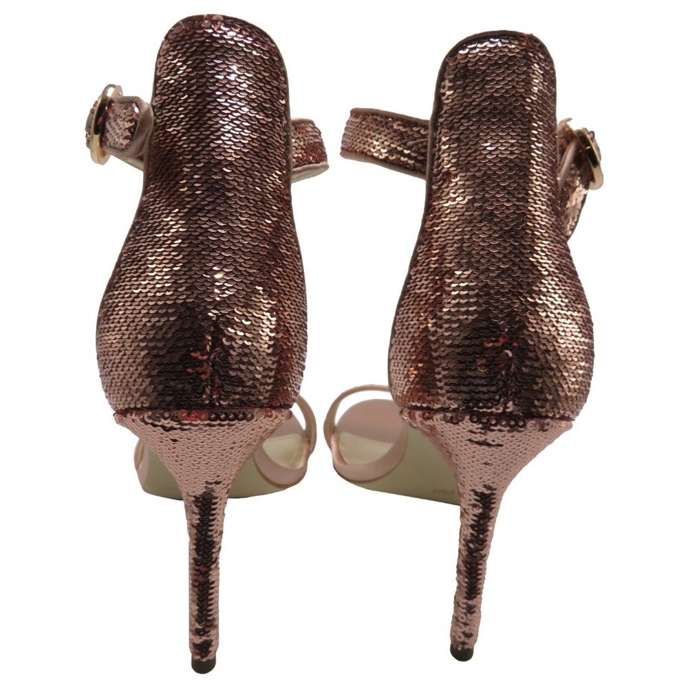 GUESS Pink Glitter Ankle-Strap Stiletto Sandals - Picture 5 of 6